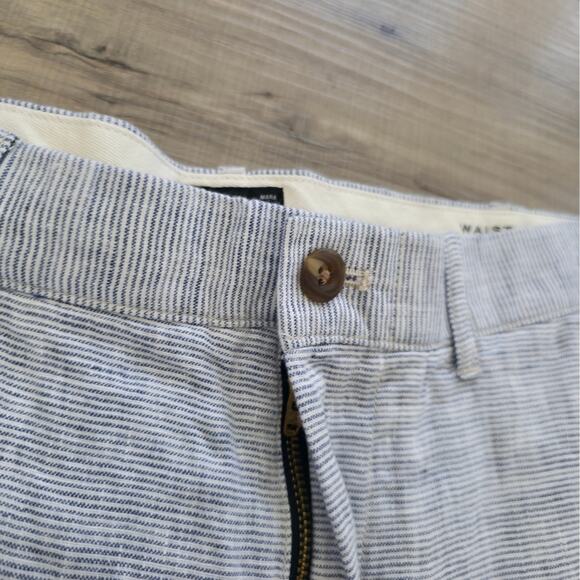 J.Crew 9" Linen Short Navy/White Bermuda Short Men Sz 36 - Picture 7 of 8